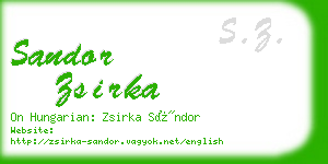 sandor zsirka business card